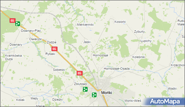 mapa Hornostaje, Hornostaje na mapie Targeo