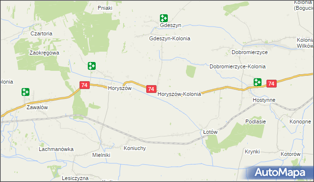 mapa Horyszów-Kolonia, Horyszów-Kolonia na mapie Targeo