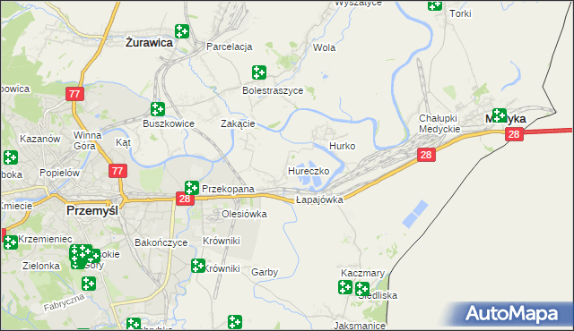 mapa Hureczko, Hureczko na mapie Targeo