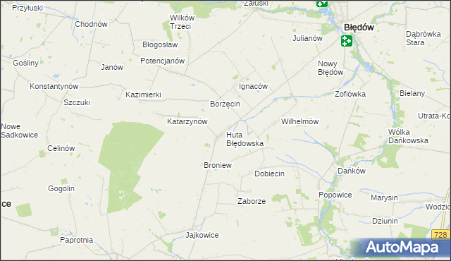 mapa Huta Błędowska, Huta Błędowska na mapie Targeo