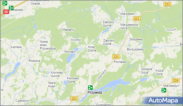 mapa Huta Górna, Huta Górna na mapie Targeo