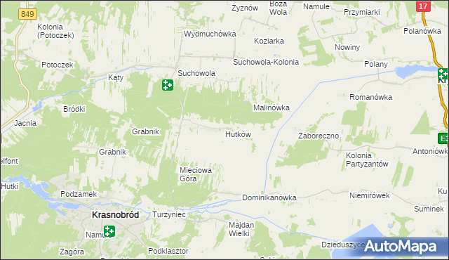 mapa Hutków, Hutków na mapie Targeo