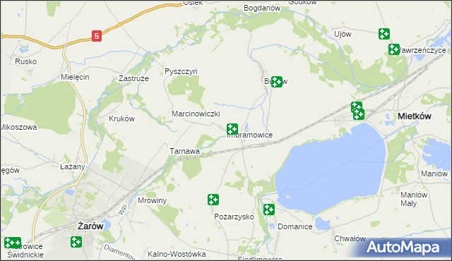 mapa Imbramowice gmina Żarów, Imbramowice gmina Żarów na mapie Targeo