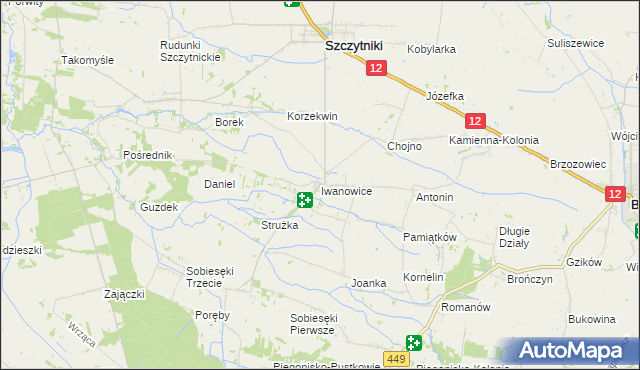 mapa Iwanowice, Iwanowice na mapie Targeo