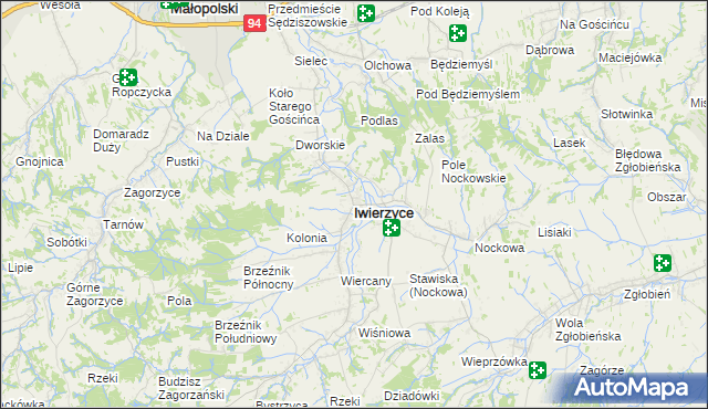 mapa Iwierzyce, Iwierzyce na mapie Targeo