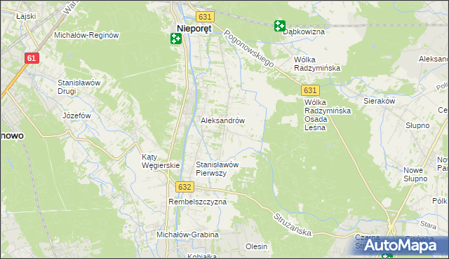 mapa Izabelin gmina Nieporęt, Izabelin gmina Nieporęt na mapie Targeo