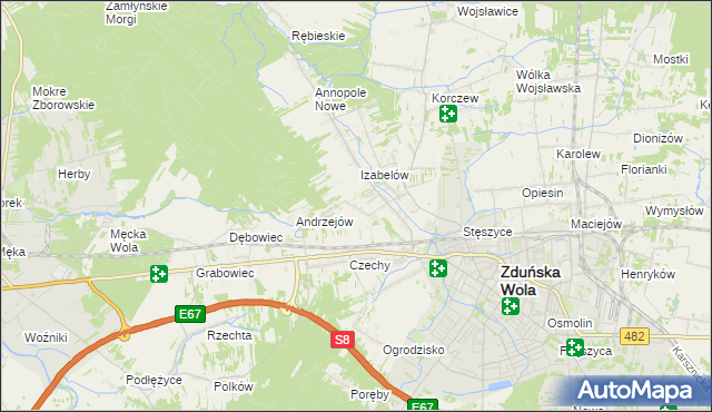 mapa Izabelów Mały, Izabelów Mały na mapie Targeo