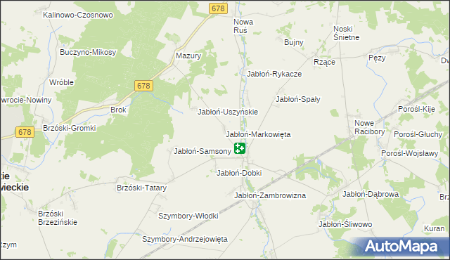 mapa Jabłoń-Markowięta, Jabłoń-Markowięta na mapie Targeo