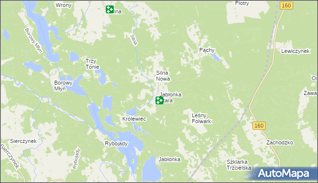 mapa Jabłonka Stara, Jabłonka Stara na mapie Targeo