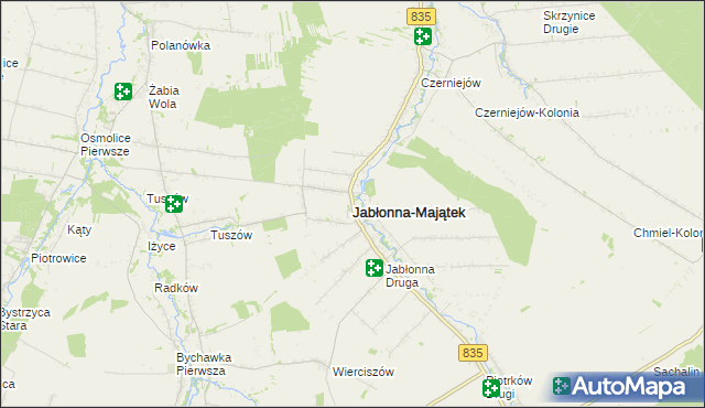 mapa Jabłonna-Majątek, Jabłonna-Majątek na mapie Targeo