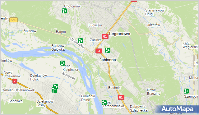 mapa Jabłonna powiat legionowski, Jabłonna powiat legionowski na mapie Targeo