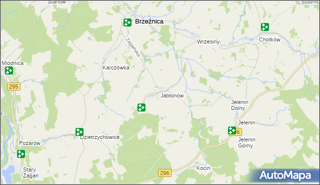 mapa Jabłonów gmina Brzeźnica, Jabłonów gmina Brzeźnica na mapie Targeo