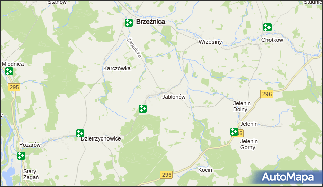 mapa Jabłonów gmina Brzeźnica, Jabłonów gmina Brzeźnica na mapie Targeo