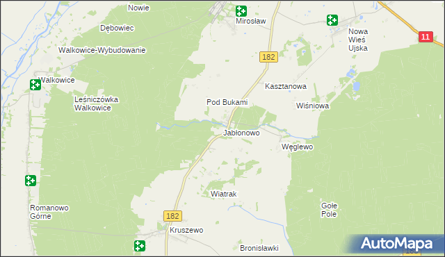 mapa Jabłonowo gmina Ujście, Jabłonowo gmina Ujście na mapie Targeo