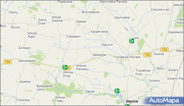 mapa Jadwigów gmina Błędów, Jadwigów gmina Błędów na mapie Targeo