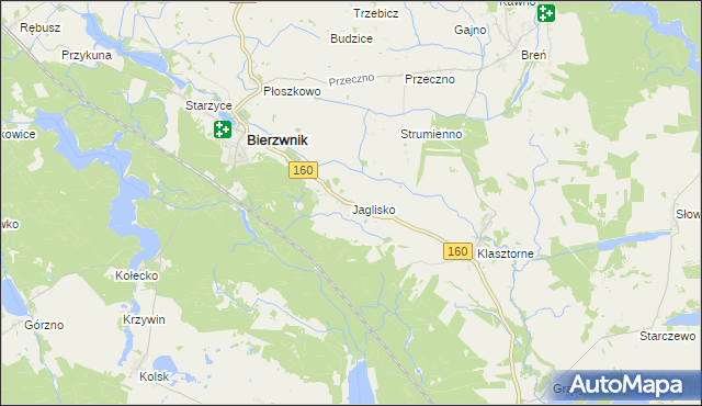 mapa Jaglisko, Jaglisko na mapie Targeo