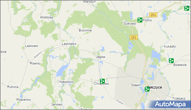 mapa Jagów, Jagów na mapie Targeo