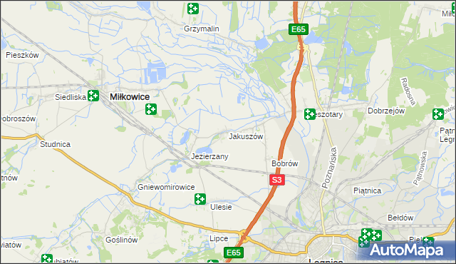 mapa Jakuszów, Jakuszów na mapie Targeo