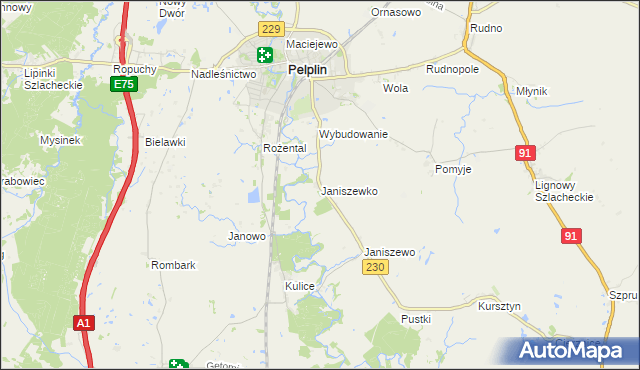 mapa Janiszewko, Janiszewko na mapie Targeo