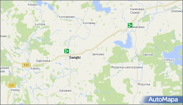 mapa Jankowo gmina Świątki, Jankowo gmina Świątki na mapie Targeo