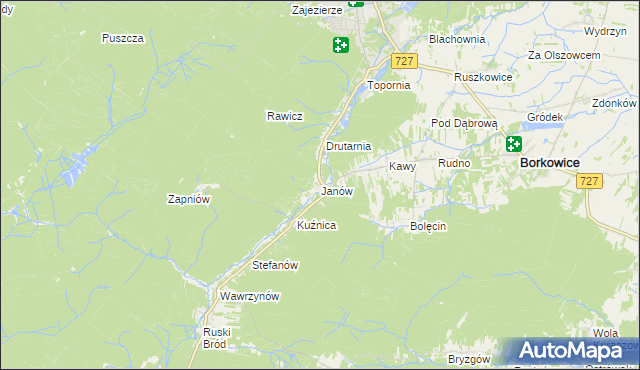 mapa Janów gmina Przysucha, Janów gmina Przysucha na mapie Targeo