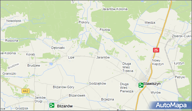 mapa Jarantów, Jarantów na mapie Targeo