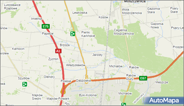 mapa Jarosty, Jarosty na mapie Targeo