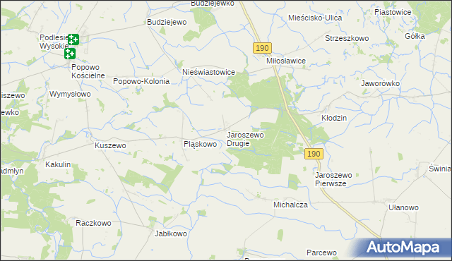 mapa Jaroszewo Drugie, Jaroszewo Drugie na mapie Targeo