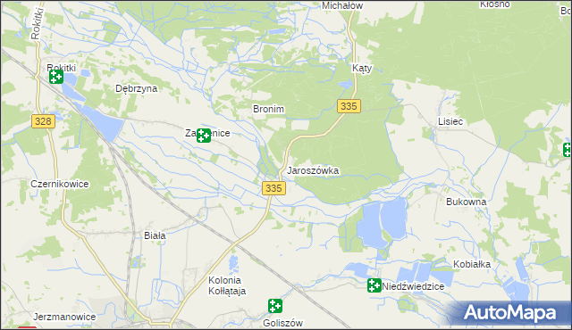 mapa Jaroszówka gmina Chojnów, Jaroszówka gmina Chojnów na mapie Targeo