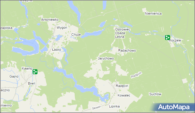 mapa Jarychowo, Jarychowo na mapie Targeo