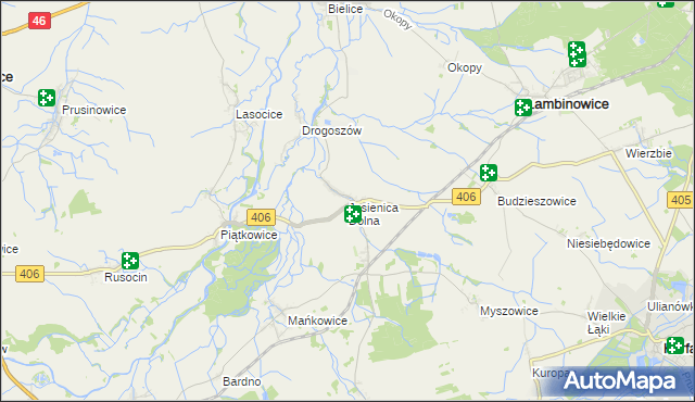 mapa Jasienica Dolna, Jasienica Dolna na mapie Targeo