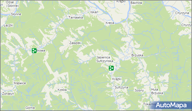 mapa Jasienica Sufczyńska, Jasienica Sufczyńska na mapie Targeo