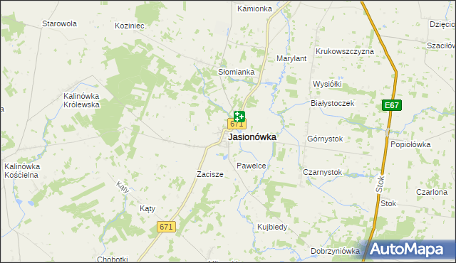 mapa Jasionówka, Jasionówka na mapie Targeo