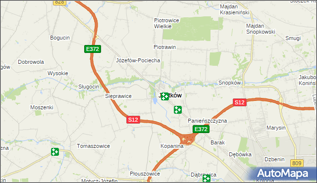 mapa Jastków powiat lubelski, Jastków powiat lubelski na mapie Targeo