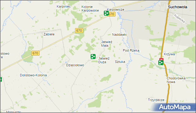 mapa Jatwieź Duża, Jatwieź Duża na mapie Targeo