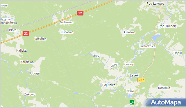 mapa Jaty, Jaty na mapie Targeo