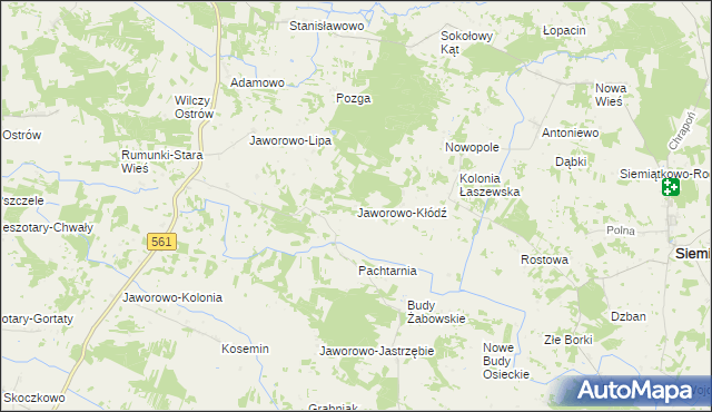 mapa Jaworowo-Kłódź, Jaworowo-Kłódź na mapie Targeo