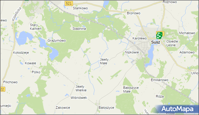 mapa Jawty Małe, Jawty Małe na mapie Targeo