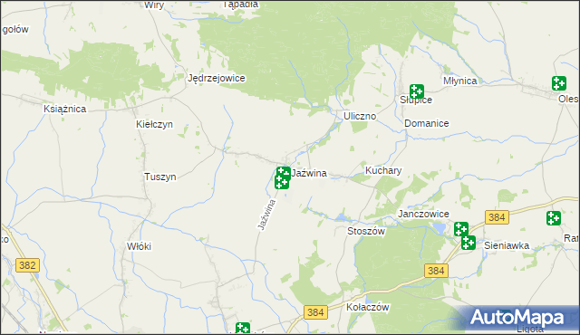 mapa Jaźwina, Jaźwina na mapie Targeo