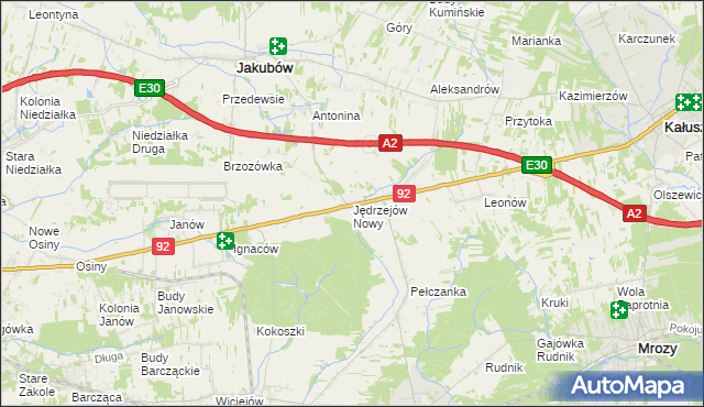 mapa Jędrzejów Nowy, Jędrzejów Nowy na mapie Targeo