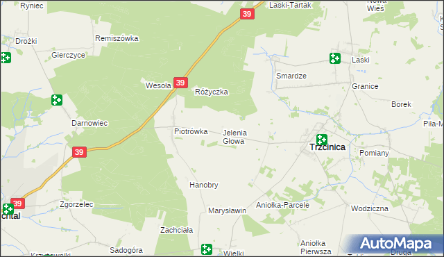 mapa Jelenia Głowa, Jelenia Głowa na mapie Targeo