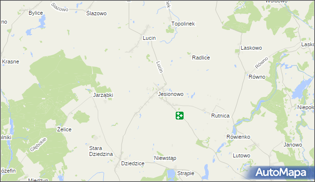 mapa Jesionowo gmina Przelewice, Jesionowo gmina Przelewice na mapie Targeo