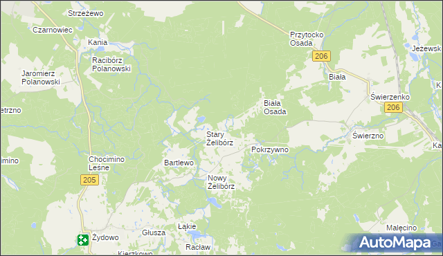 mapa Jeżewo gmina Polanów, Jeżewo gmina Polanów na mapie Targeo