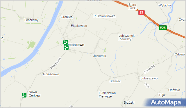 mapa Jeziernik gmina Ostaszewo, Jeziernik gmina Ostaszewo na mapie Targeo