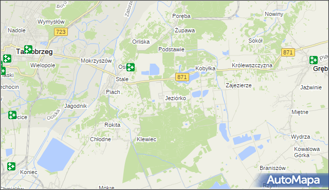 mapa Jeziórko gmina Grębów, Jeziórko gmina Grębów na mapie Targeo