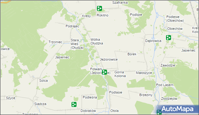 mapa Jeziorowice, Jeziorowice na mapie Targeo