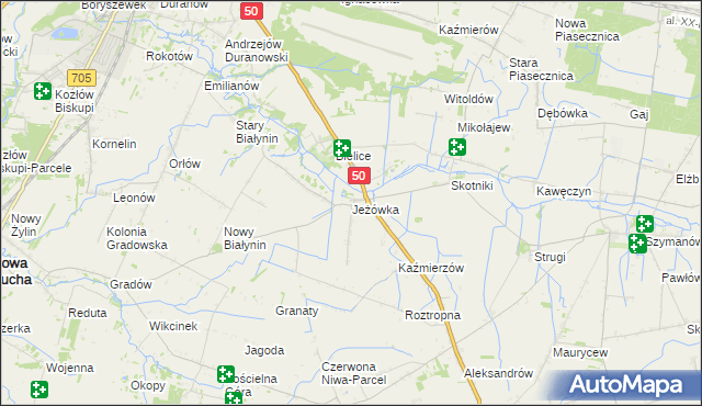 mapa Jeżówka gmina Sochaczew, Jeżówka gmina Sochaczew na mapie Targeo