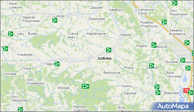 mapa Jodłowa, Jodłowa na mapie Targeo