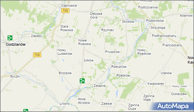 mapa Józefatów gmina Skierniewice, Józefatów gmina Skierniewice na mapie Targeo