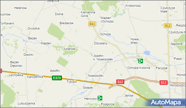 mapa Józefin k. Nowosiółek, Józefin k. Nowosiółek na mapie Targeo